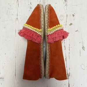 SCOTCH & SODA Shoes US size 6.5 Suede leather Espadrilles Neon Orange & Pink